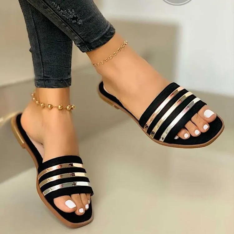 Yyvonne 2025 Summer Comfortable Flat-Bottomed Slippers 35-43Wish Burst Cold Drag