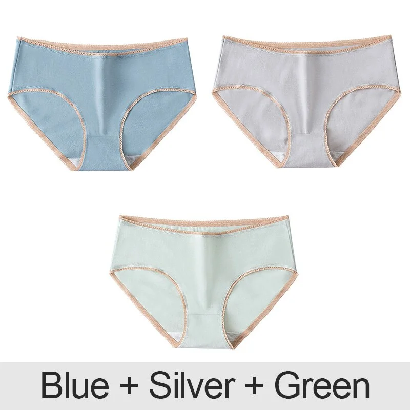 3PCS/Set Cotton Panties Patchwork Women Panties Sexy Lingerie Female Underwear Underpants Woman Panties Briefs Intimate Pantys