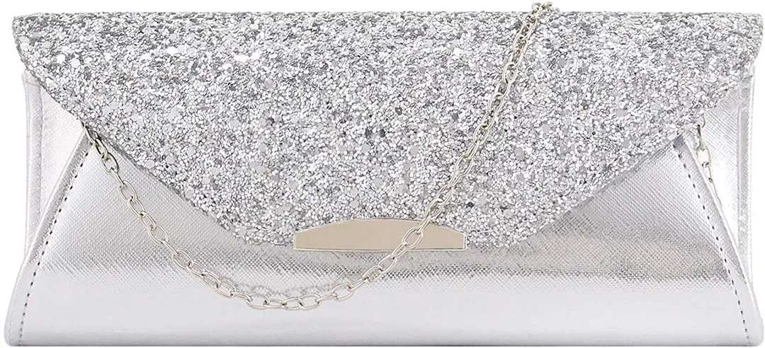 Flap Dazzling Small Clutch Bag Evening Bag With Detachable Chain
