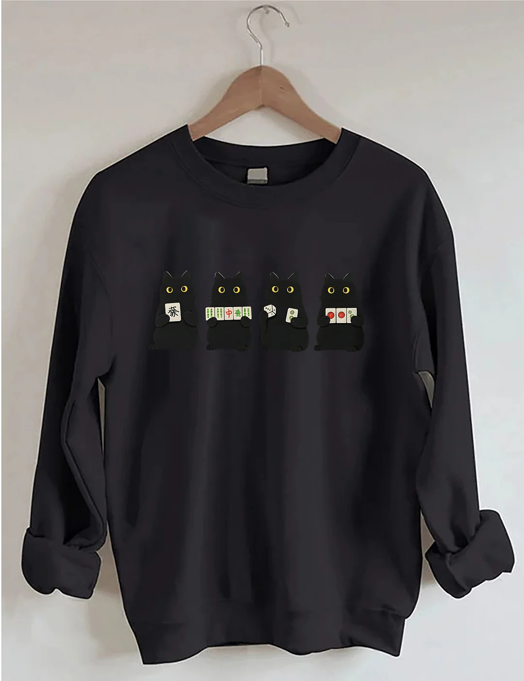 Mahjong Black Cat Sweatshirt