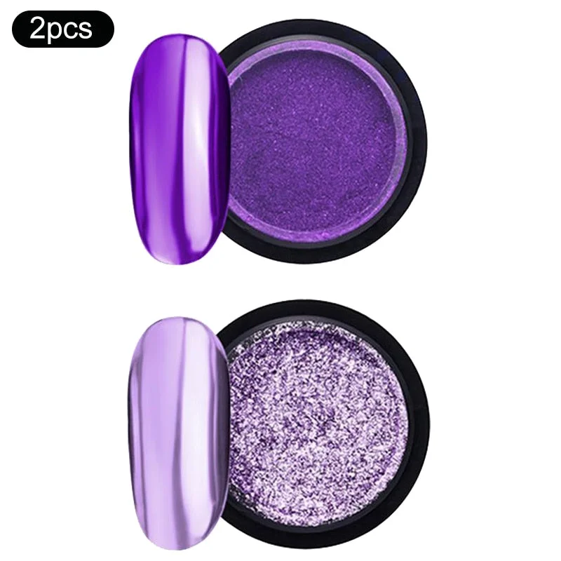 1 Box Rose Sliver Bubble Mirror Powder Metallic Nail Art Glitter iridescent Chrome Dust Sparkling Flakes Pigment Decoration