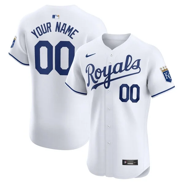 Kansas City Royals Nike Home Elite Custom Jersey - White