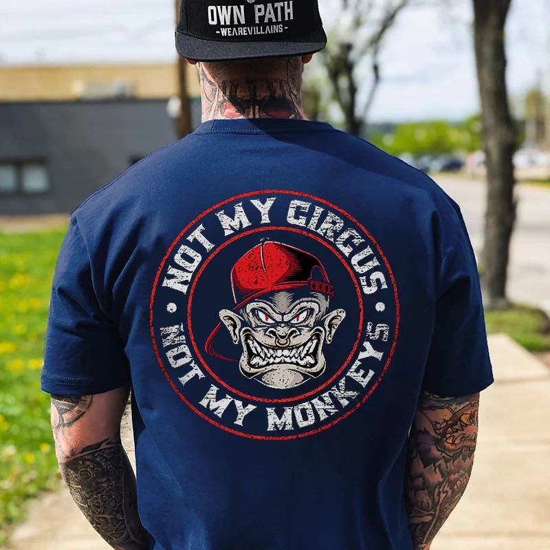 NOT MY CIRCUS Angry Monkey Black Print T-Shirt