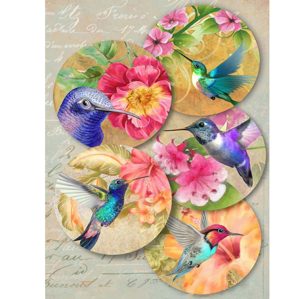 

(Multi-Size) Flower Bird - Round/Square Drill Diamond Painting - 40*30CM, Round diamond 30*40cm, 501 Original