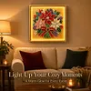 DIY Christmas Pearl Painting Lighted Wall Art ,Diamond Painting LED Picture with Inner Frame, Handmade Beaded Christmas Decor with Warm Glow Lights, Holiday Home Decoration Gift for Living Room Bedroom