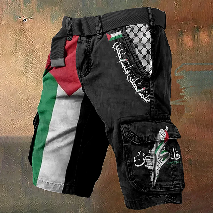 Hope Peace Forever And Stand With Palestine Cargo Shorts (Belt Not Included)