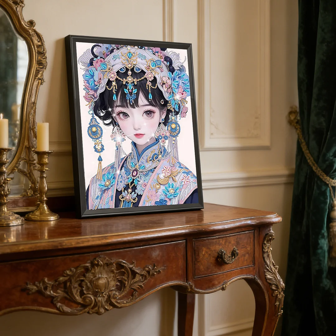 Diamond Painting - Partial Special Shaped Drill - Ornate Cute Girl(Canvas|30x40cm)
