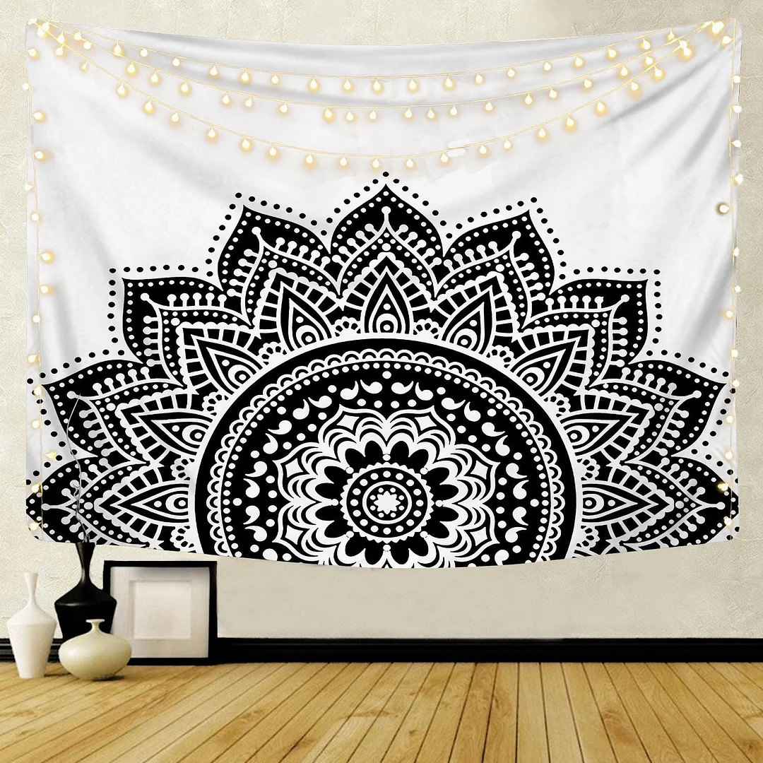 Large Mandala Pattern Indian Tapestry Wall Hanging Decoration Bohemian Beach Towel Polyester Thin Blanket Yoga Shawl Travel Mat