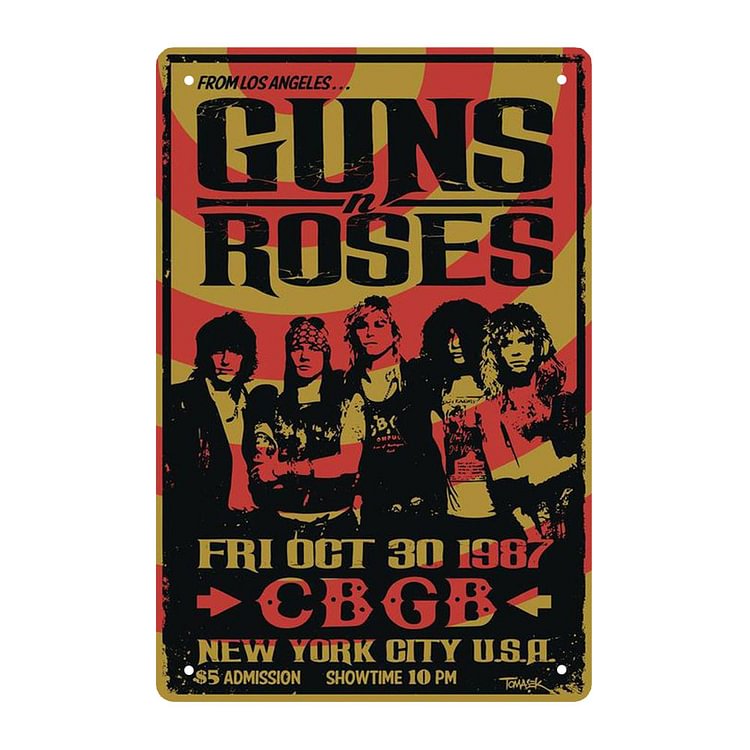 Guns N Rose - Enseigne Vintage Métallique/Enseignes en bois - 20*30cm/30*40cm