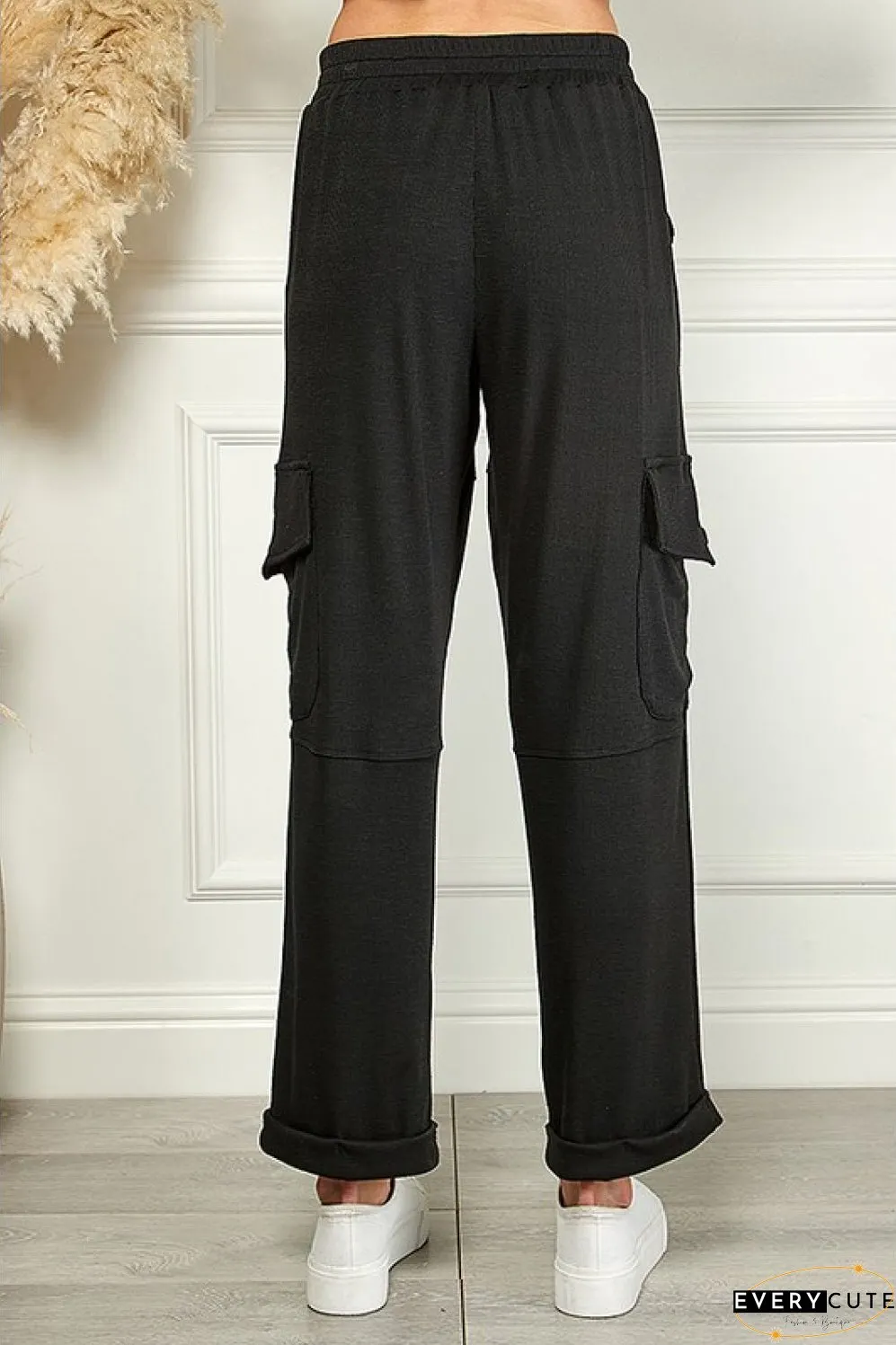 Blumin Apparel Full Size Elastic Waist Cuffed Cargo Pants