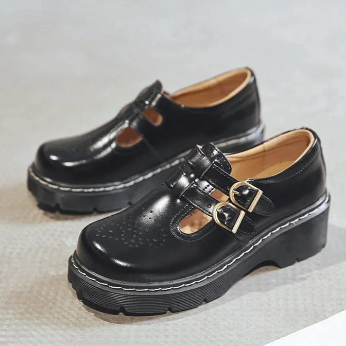 Japanese Retro Women Mary Janes Loafer Shoes