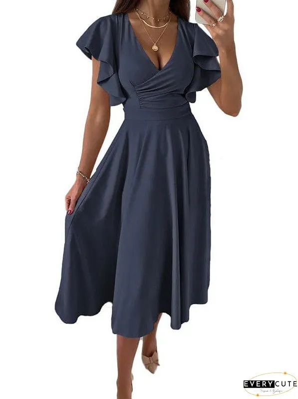 Party Dress with Flutter Sleeves