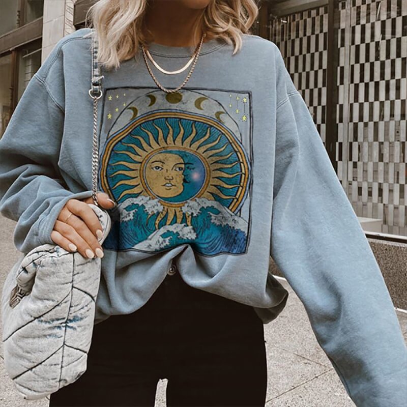 Sun and moon sweatshirt Clearance