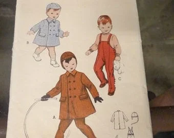 pornhint Pornhint 1950s Butterick Vintage Printed Sewing Pattern #6324 Double-Breasted Coat, Leggings and Cap (1952) Size 4