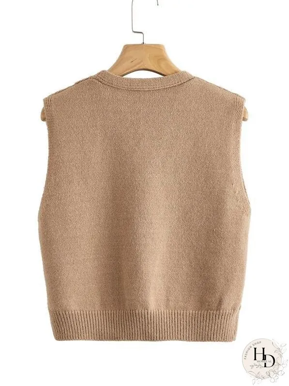 Button Front Ribbed Knit Cardigan