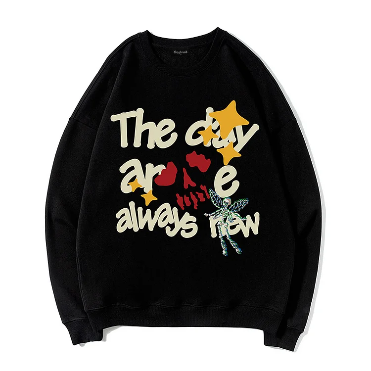 Hip Hop High Street Alphabet Sweatshirt Loose Top at Hiphopee