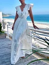 V Neck Short Sleeve Backless Maxi Dress