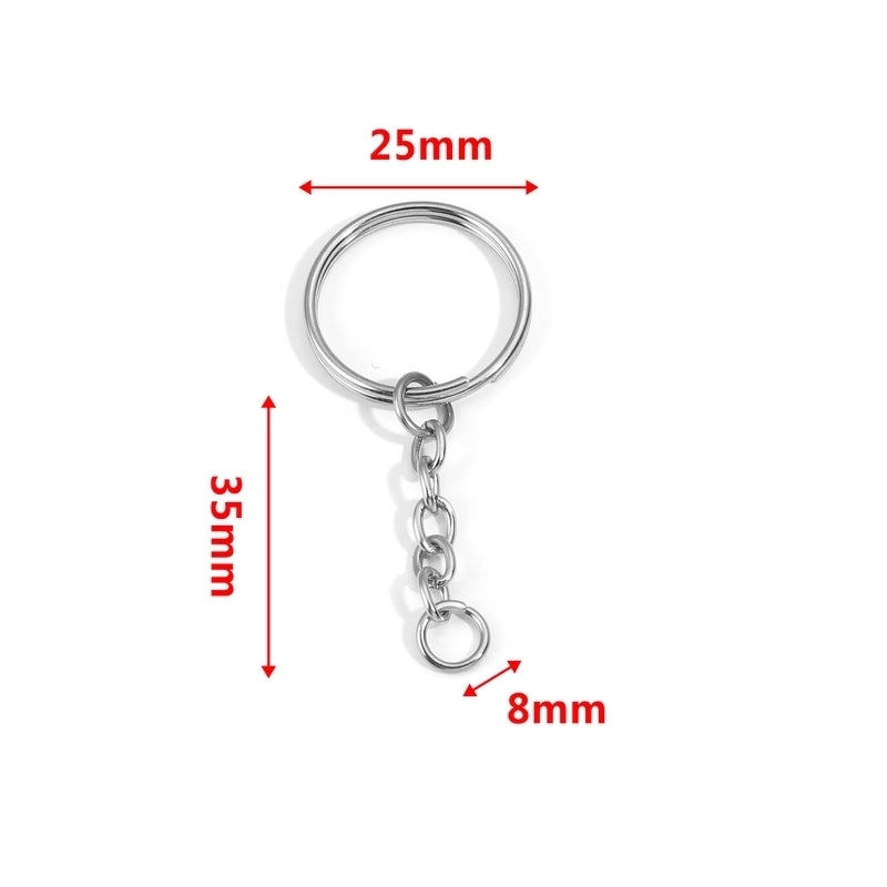 5 PCS/Package 25*35mm 30*35mm Stainless Steel Solid Color Polished Keychain Accessories