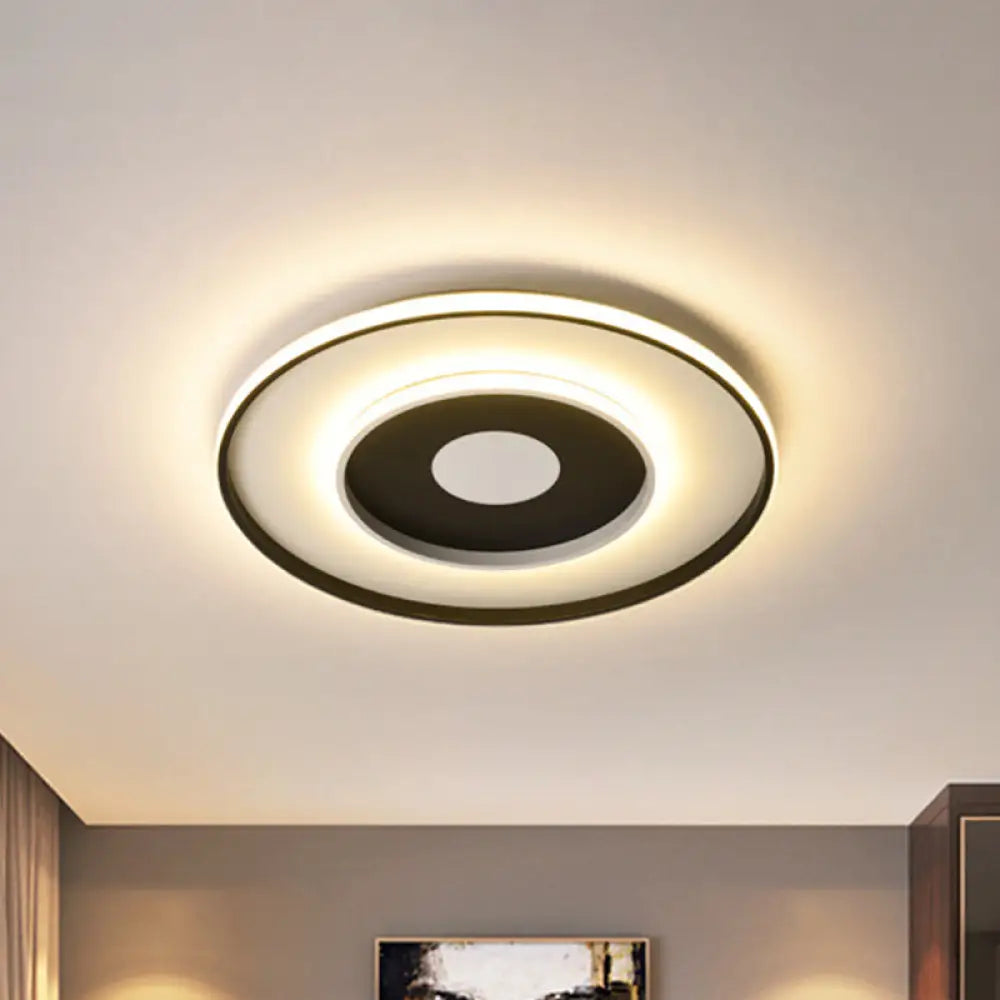 Modern Black Acrylic Circle Ceiling Light Fixture - 18&rsquo;/23.5&rsquo; Wide Flush Mount With