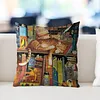 Sleeping Cat Shelf-Stamped Cross Stitch Pillow Cover Kit 11CT 3-Strand DIY Embroidery 45x45cm with Zipper tapestrymarket