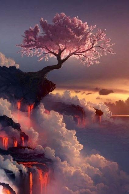 

Tree Over Clouds – Paint By Numbers - 40*50CM, 501 Original