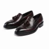Mens Tassel Leather Loafers Shoes