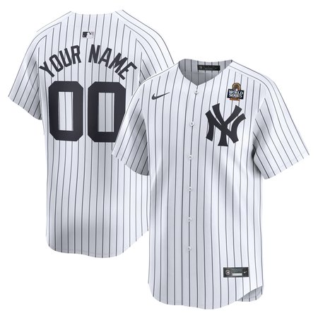 Men's New York Yankees  White 2024 World Series Home Custom Limited Jersey