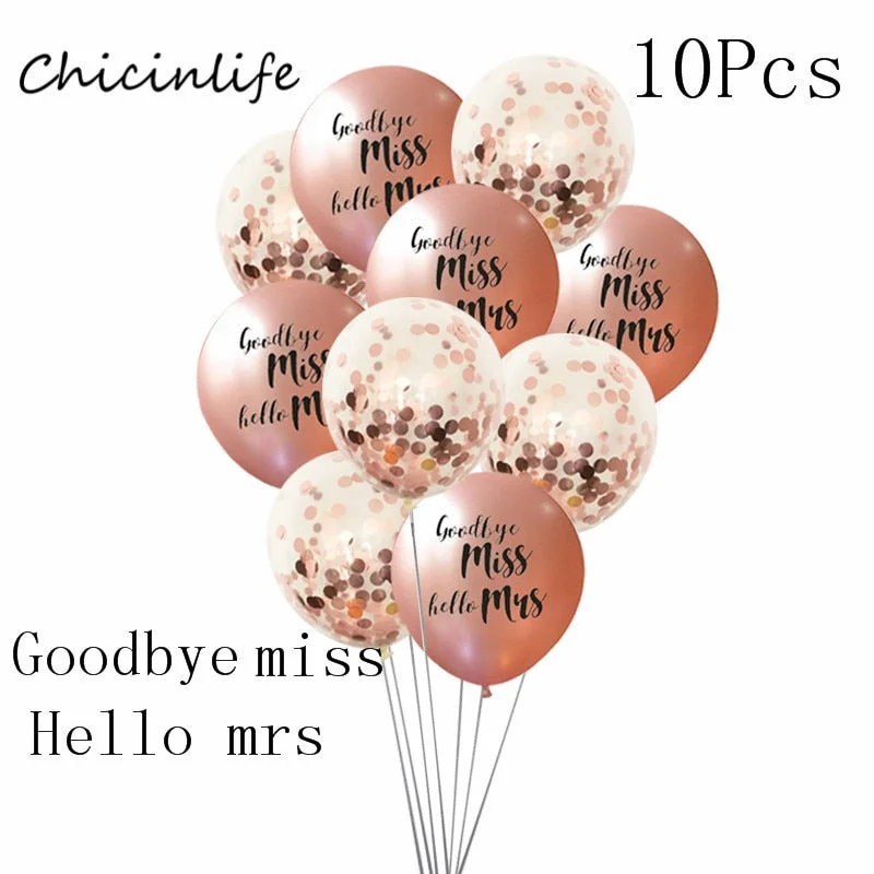 Chicinlife Rose gold Bride To Be Latex Balloons heart star balloon Bachelorette wedding party decoration