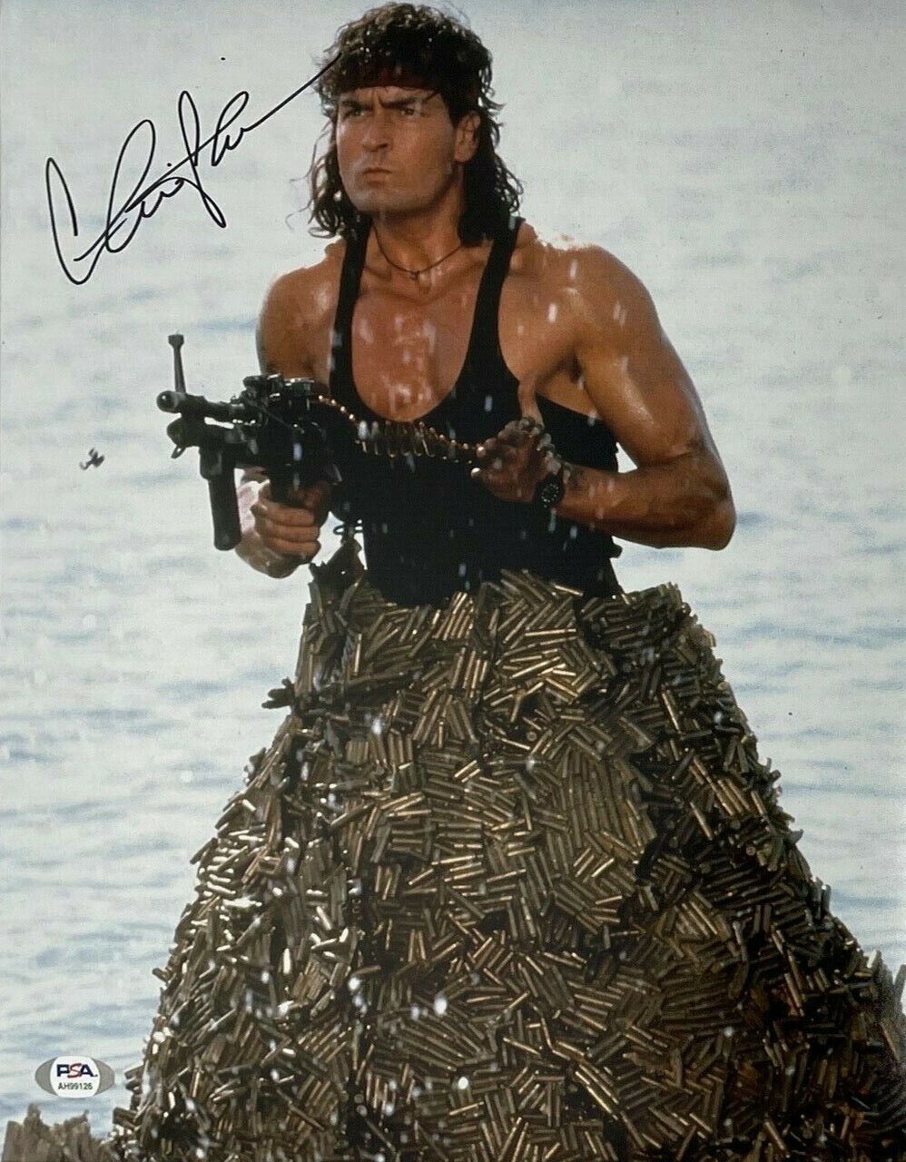 Charlie Sheen Signed Hot Shots