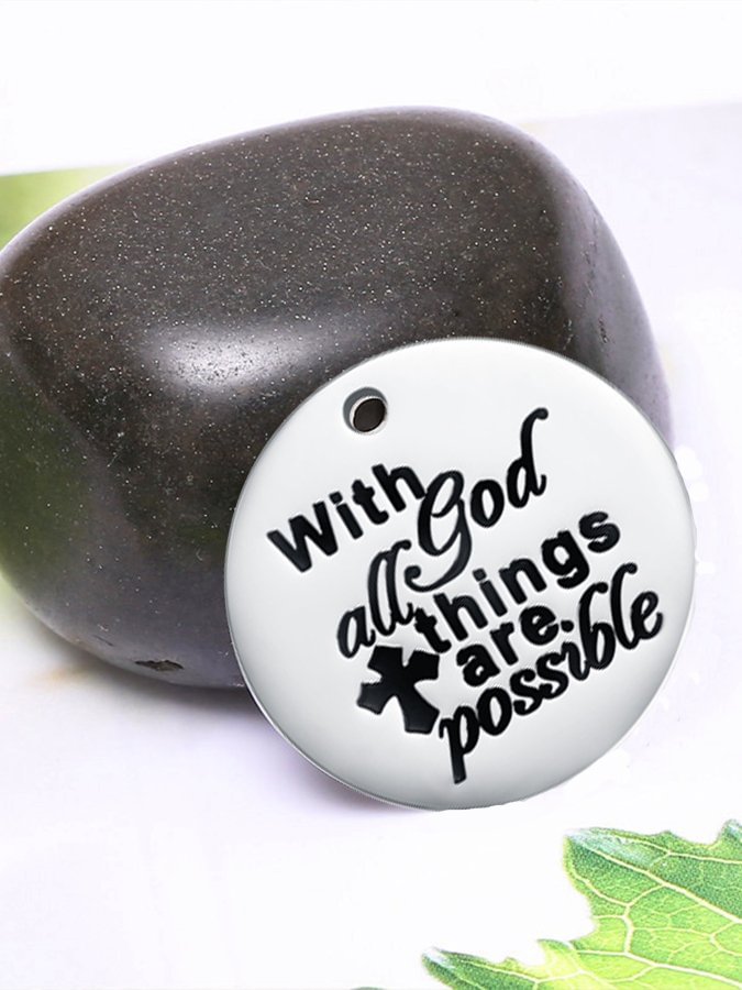 Women's With God All Things Are Possible Alloy Pendant