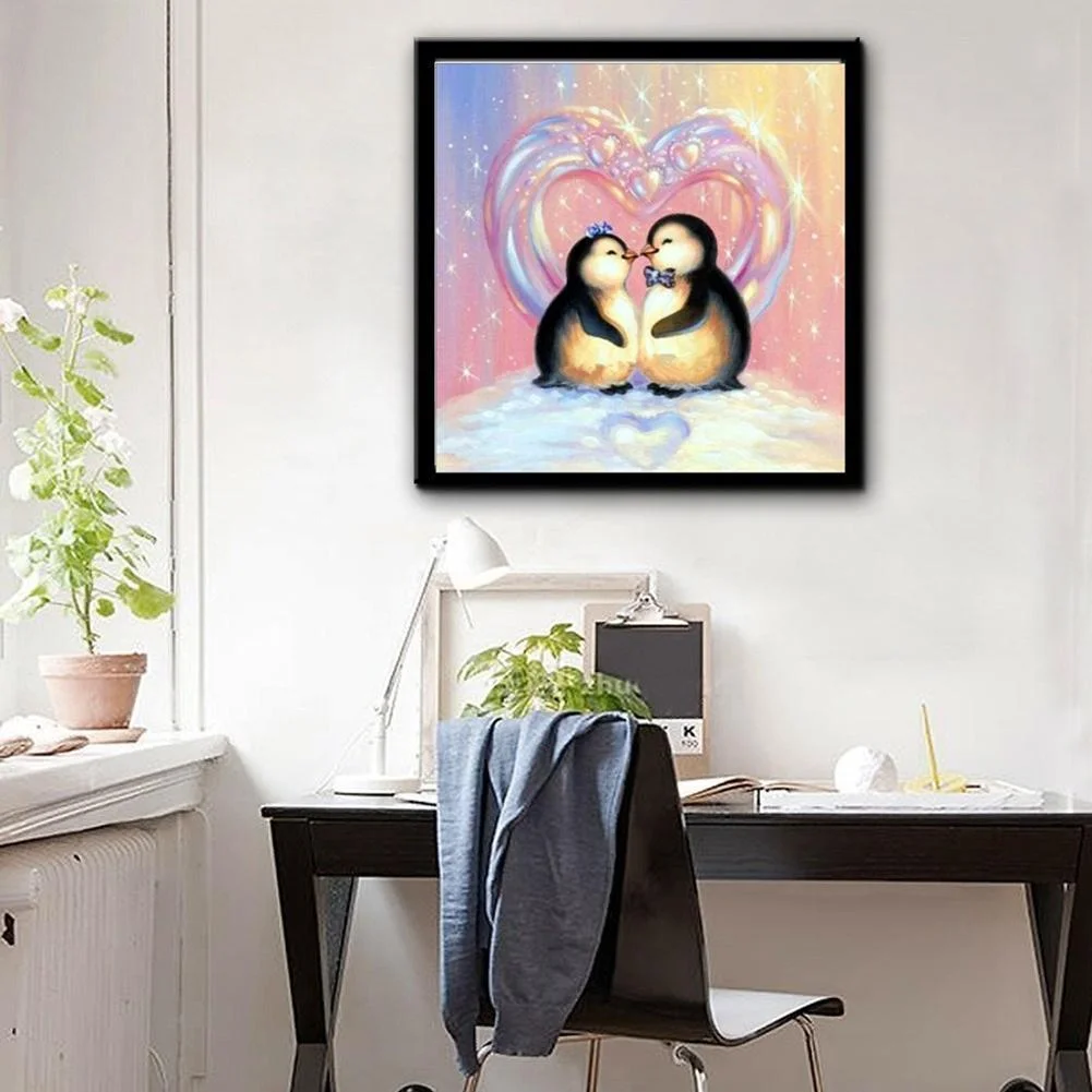 Diamond Painting - Full Round Drill - Penguin Lovers(30*30cm)