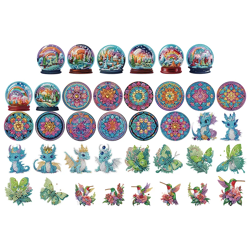 8/12PCS Diamond Painting Magnets Refrigerator for Adults Kids Fridge Car  Decor