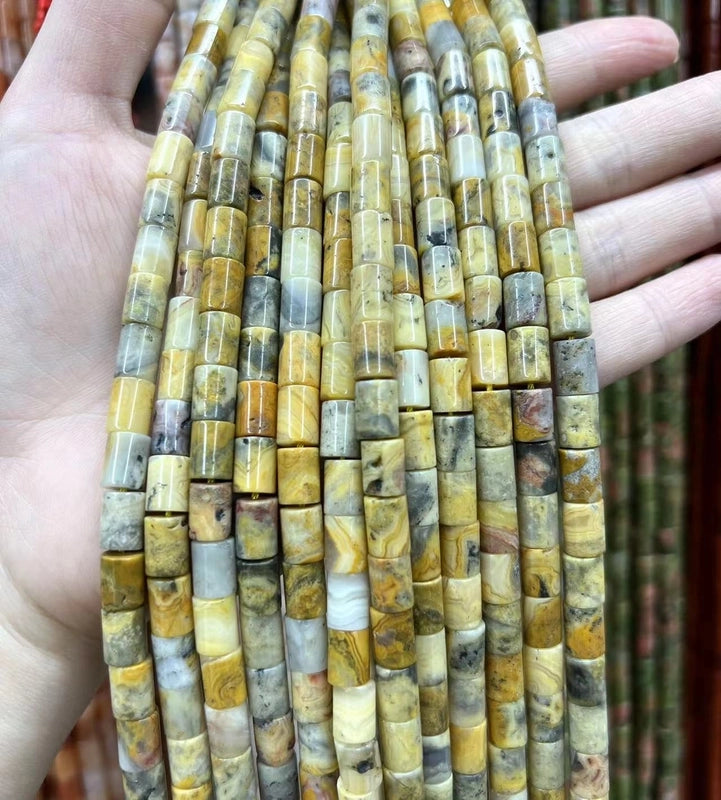 1 Set 6*8mm 1-1.5mm Natural Stone Crystal Agate Round Beads