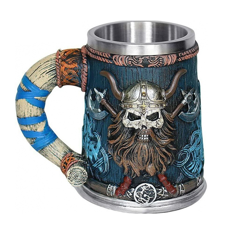 Viking Pirate Skull Beer Mug