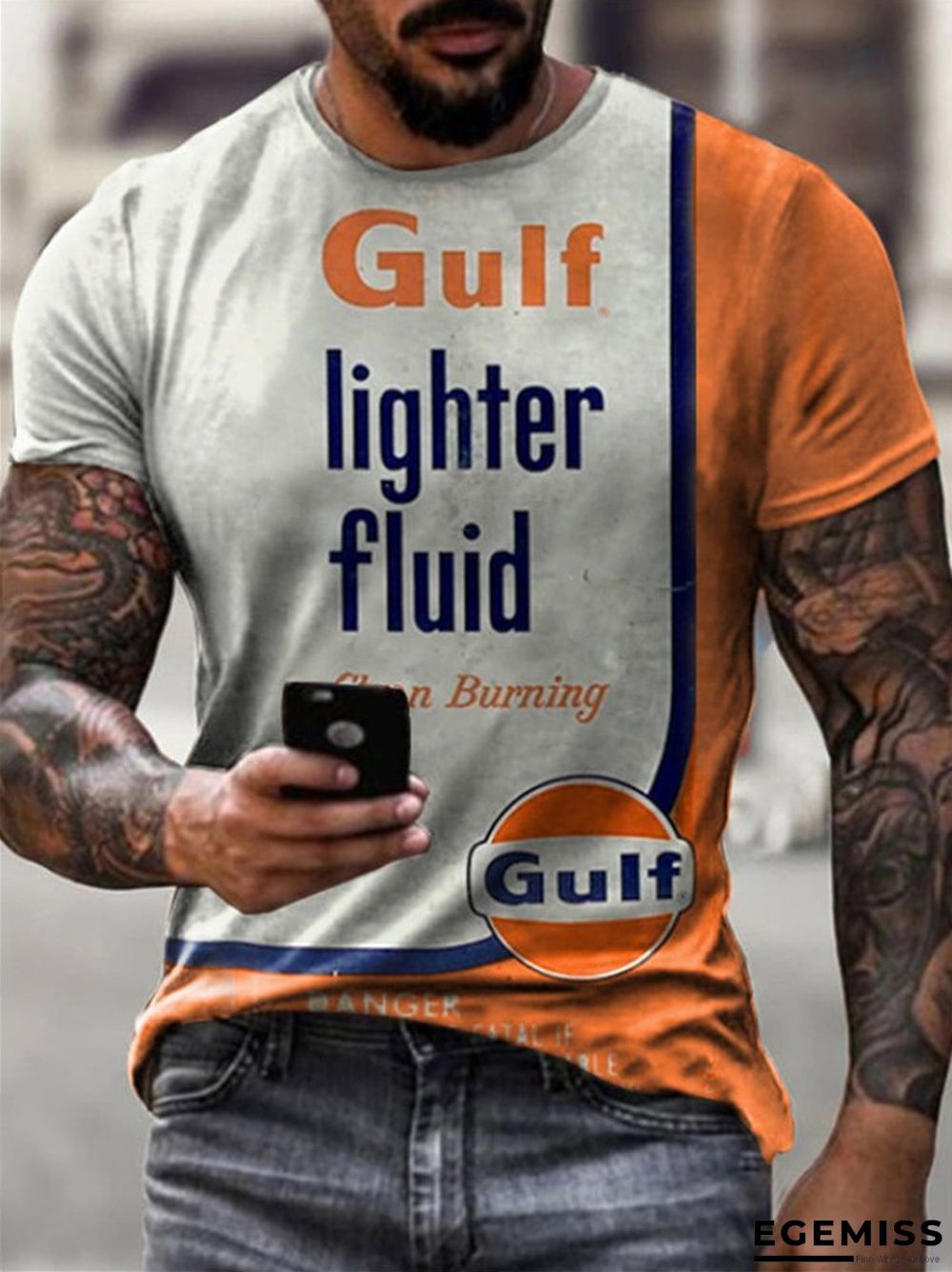 Men's Animation Loose Youth Sports Round Neck Bottomed T-shirt | EGEMISS