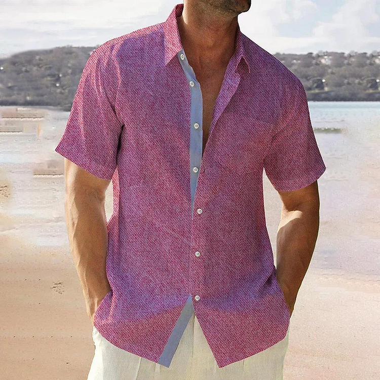 BrosWear Men's Summer Seaside Beach Vacation Short Sleeve Shirt