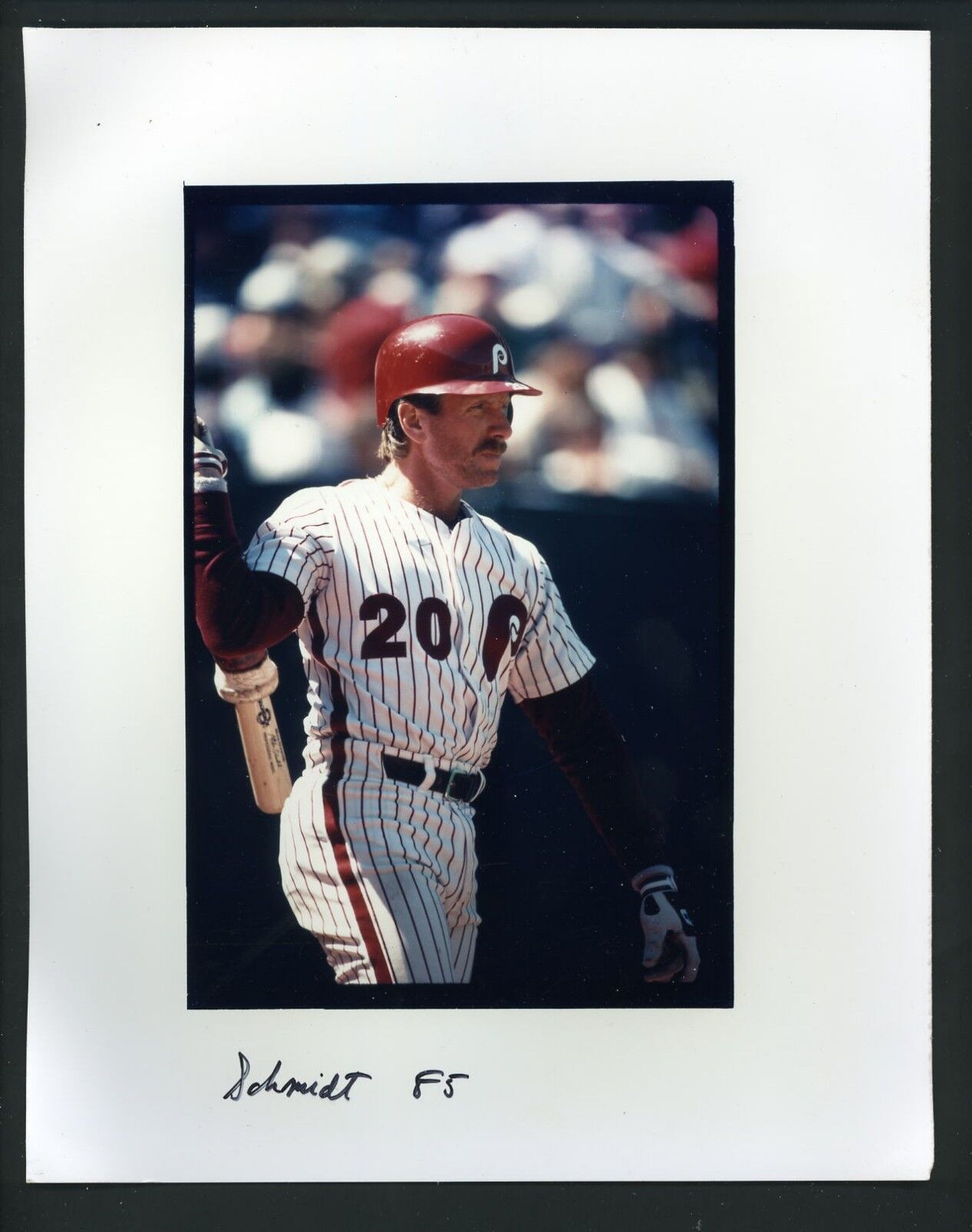 Mike Schmidt Press Original COLOR Photo Poster painting 8 x 10 Philadelphia Phillies on deck