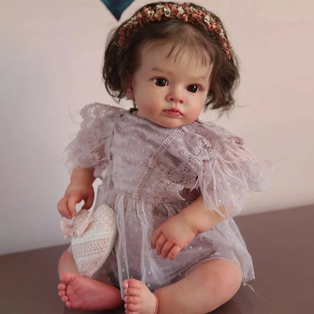 20 Inches Realistic Reborn Baby Toddler Doll Girl Sumia with Brown Hair Best Gift Ideas with Heartbeat💖 & Sound🔊 -Creativegiftss® - [product_tag] RSAJ-Creativegiftss®