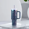 Stainless Steel Vacuum Insulated Tumbler 40oz Thermal Iced Travel Cup with Straw