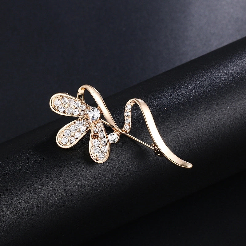 Elegant Pin Leaf Flower Butterfly Alloy Plating Inlay Rhinestones Pearl Women’S Brooches