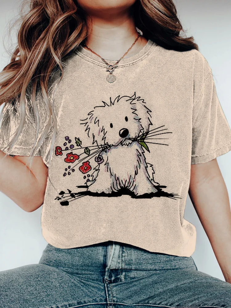 Flower Delivery Puppy Vintage T-Shirt