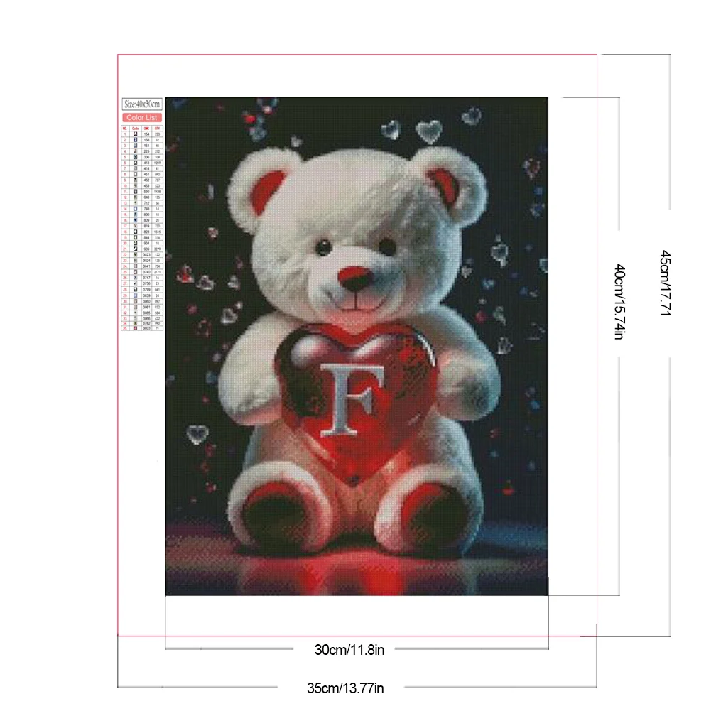 Diamond Painting - Full Square Drill - Bear Love F(Canvas|35*45cm)