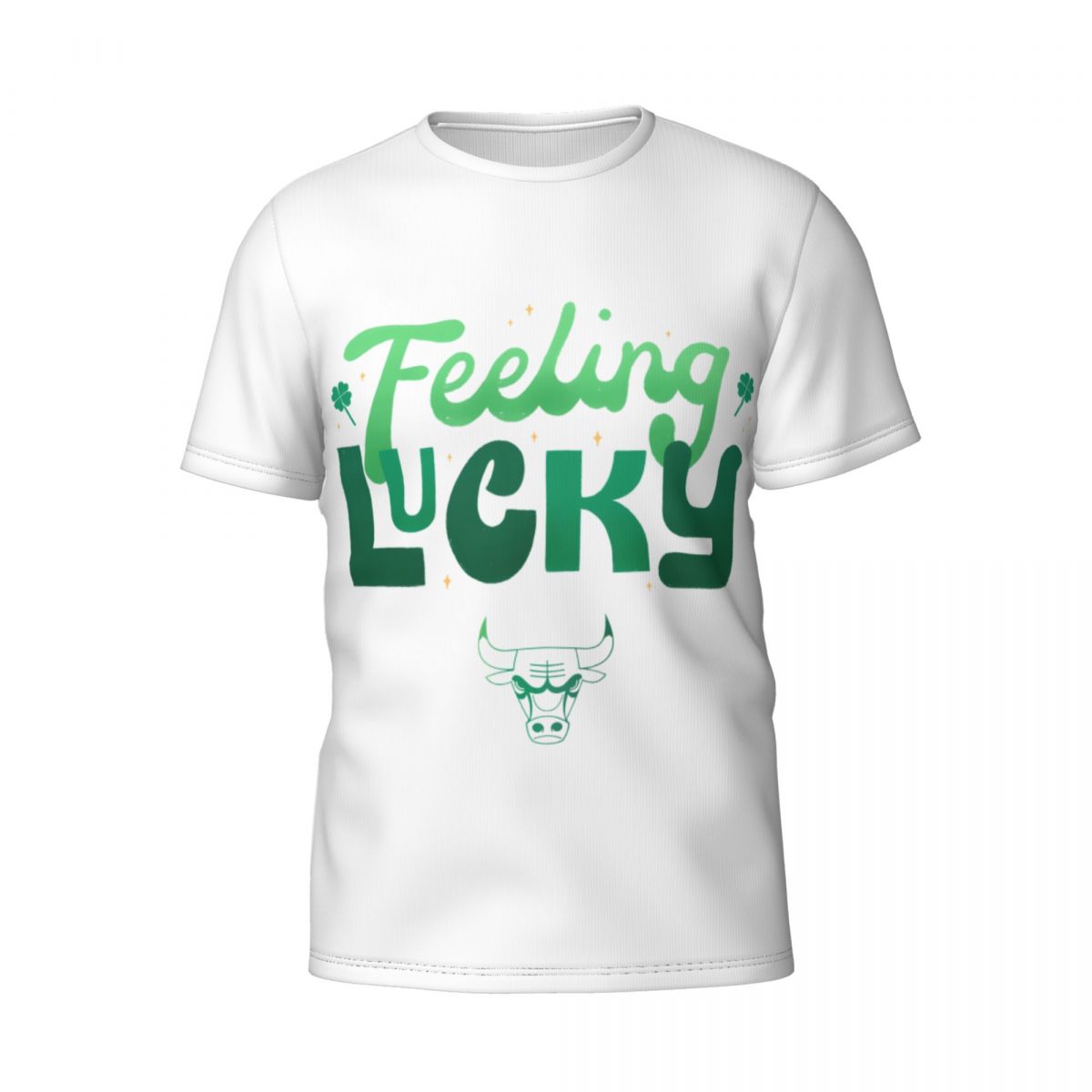 Chicago Bulls Feeling Lucky St. Patrick's Day White T-Shirt Men's