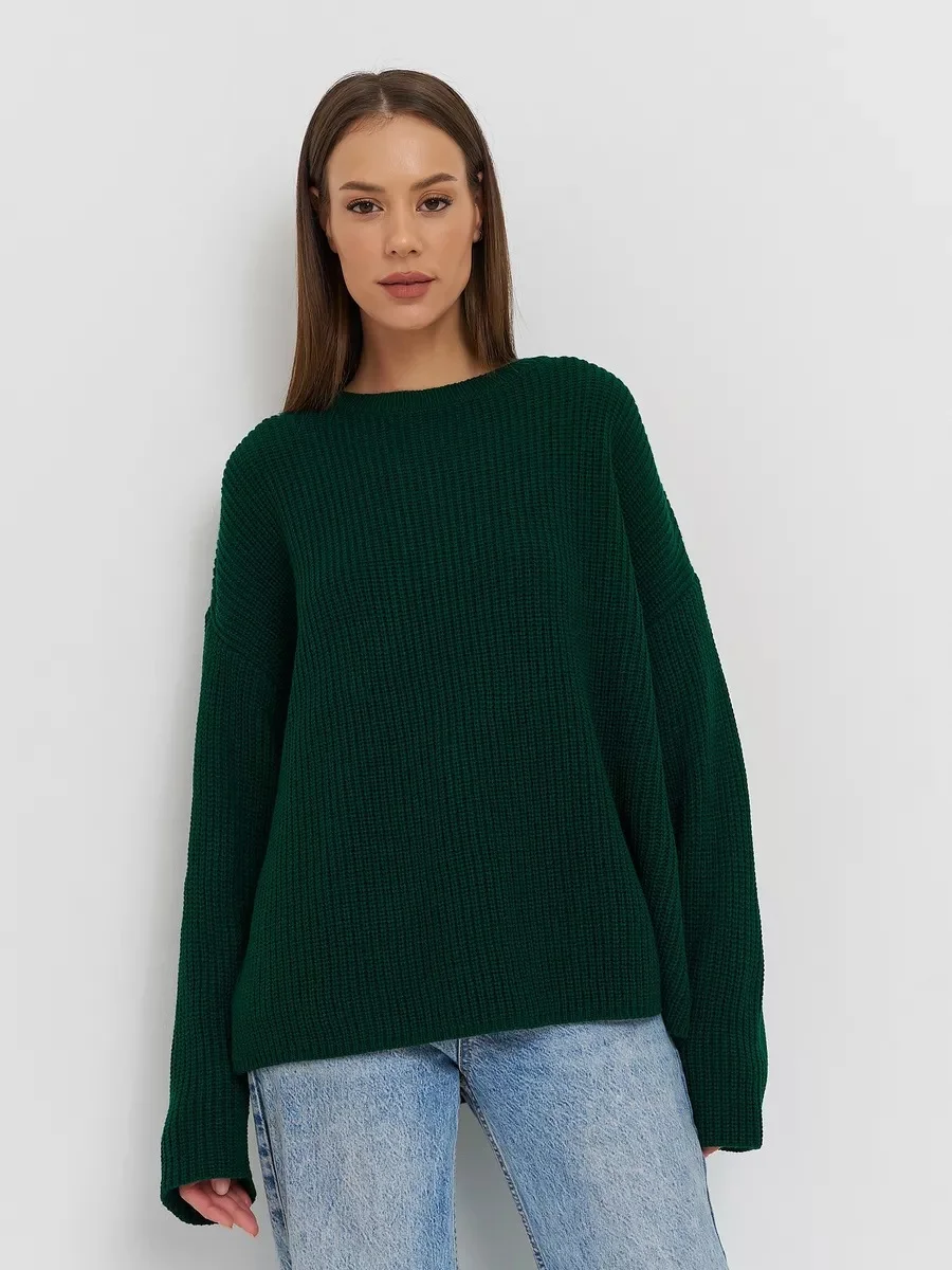 Uveng Uveng / Winter 2024 Round Collar Loose Long Sleeve Basic Casual Sweater Sweater