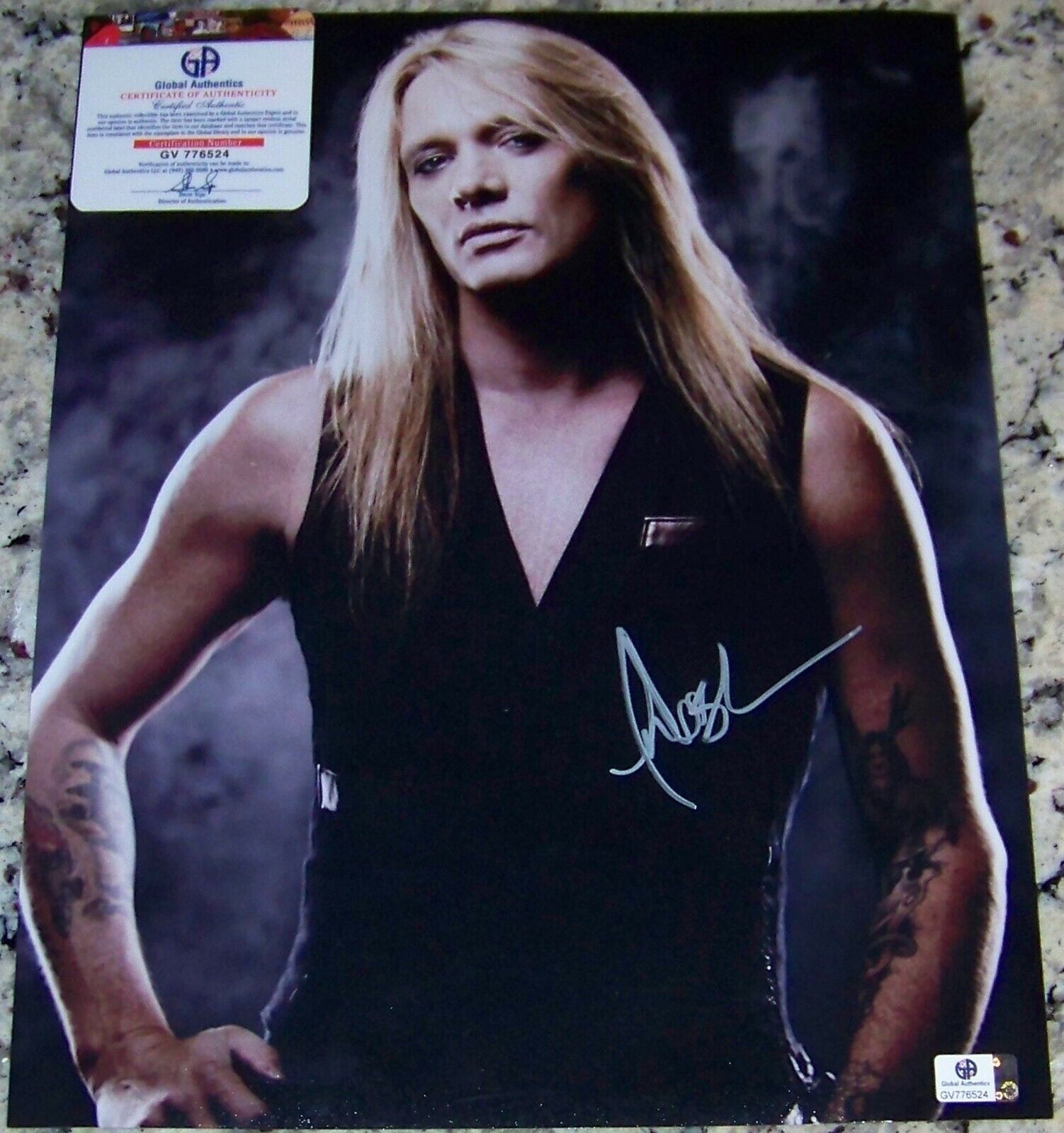 CLEARANCE SALE! Sebastian Bach SKID ROW Signed 11x14 Photo Poster painting Global GV GA GAI COA!