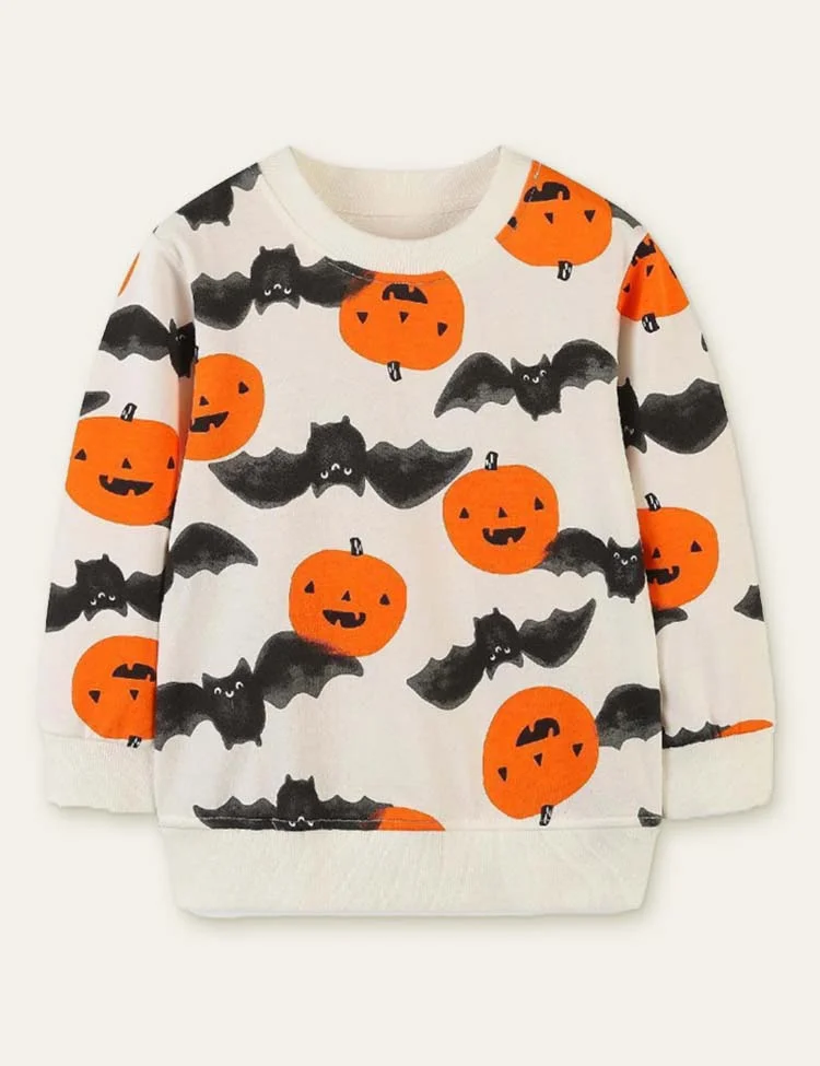 Halloween Pumpkin Printed Sweatshirt