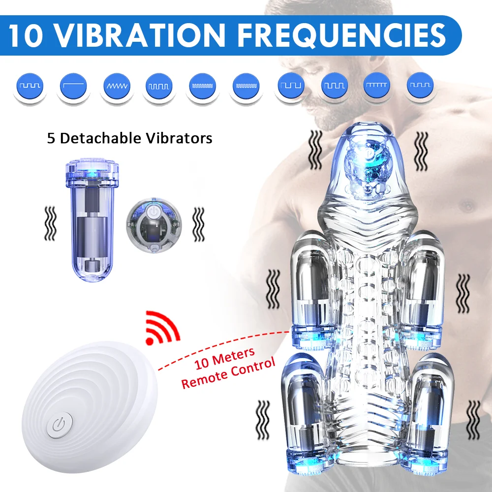 Transparent Advanced New Wireless 1-5 Trainer 11 Generation Pro Penis Vibration Massager Cross Border