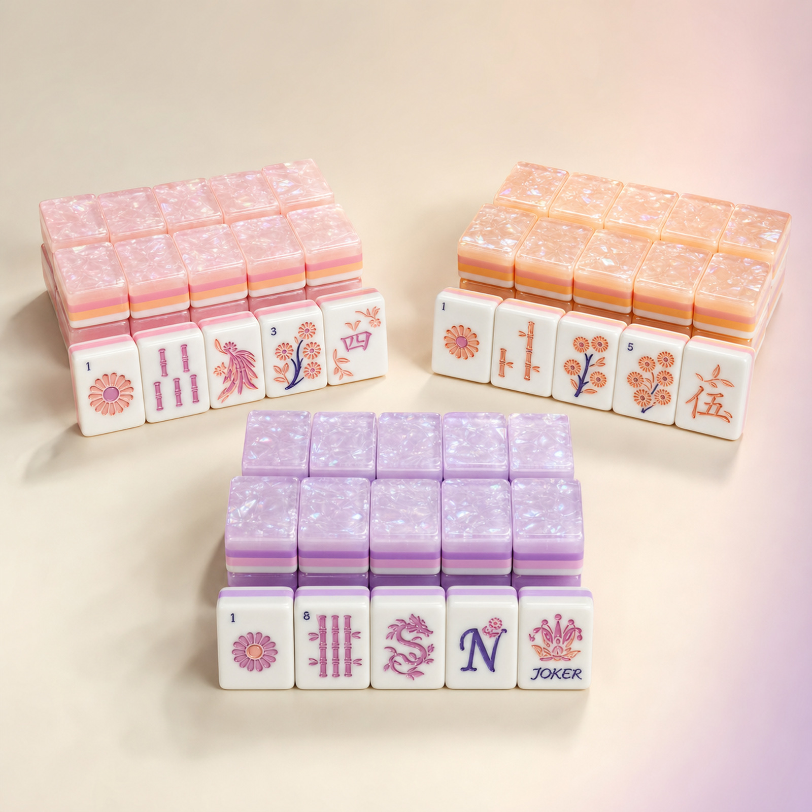 The Palm Springs Collection in Sunset Orange, Flamingo Pink, and Twilight Purple.