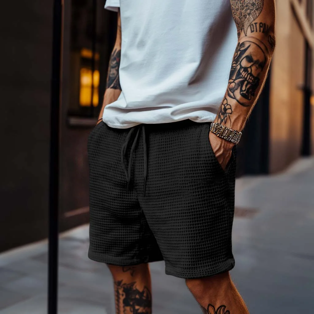 Men's Waffle Knit Shorts-INSPIREUSE