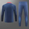 2023/2024 Psg Paris Saint-Germain Half-Pull Training Suit Navy blue Set love fball